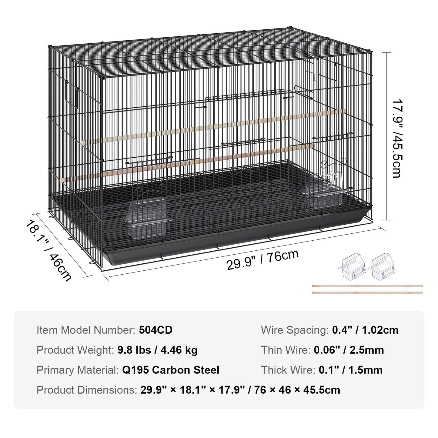 30inch Pet Bird Metal Cage - Love Bird Cages