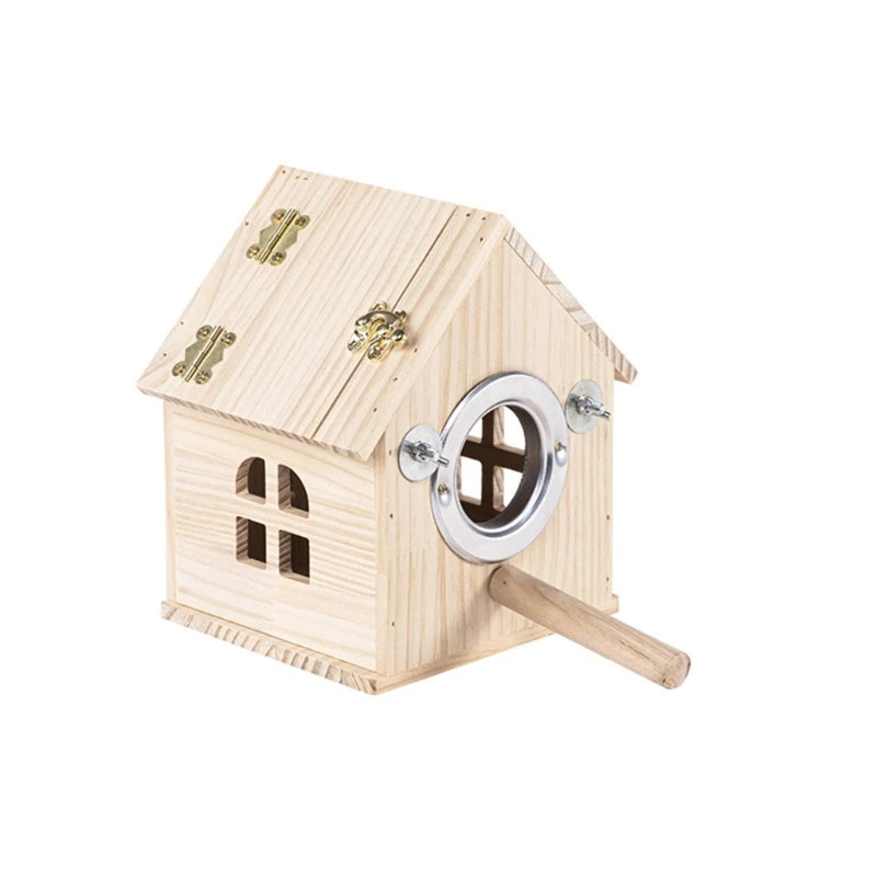 Bird Hanging Wood Nest Box - Love Bird Cages