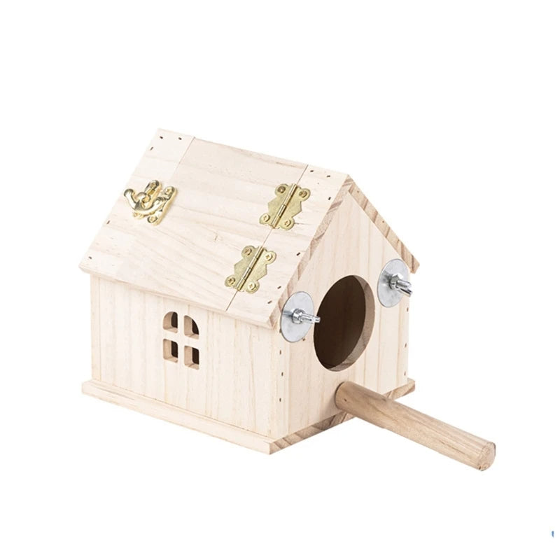 Bird Hanging Wood Nest Box - Love Bird Cages