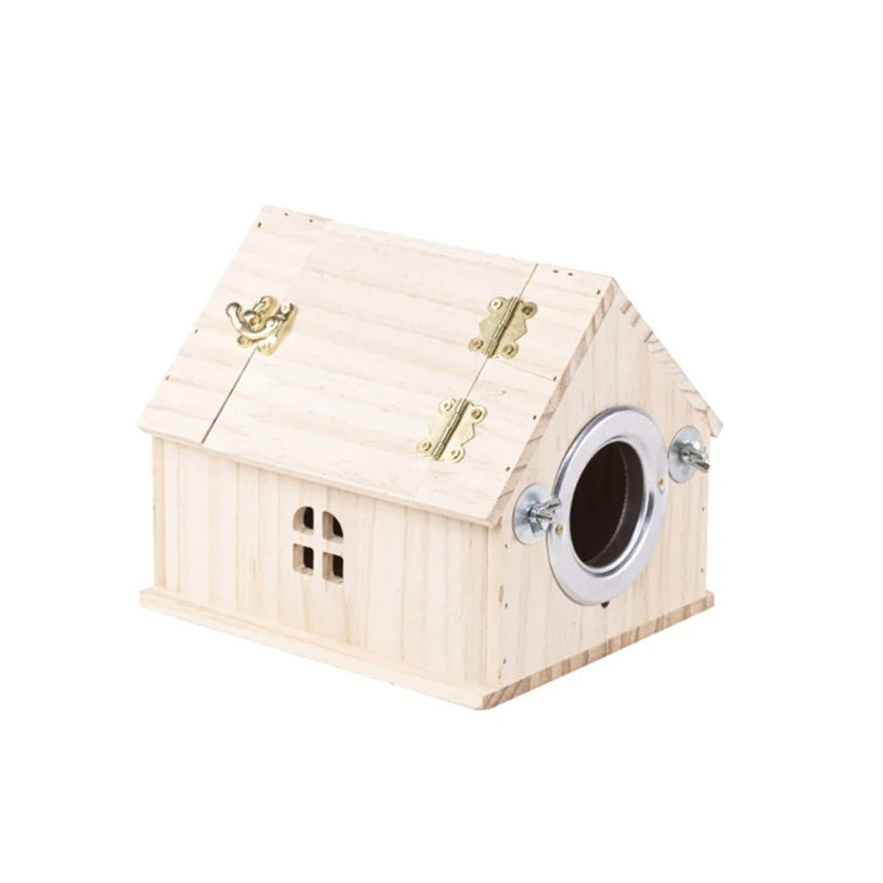 Bird Hanging Wood Nest Box - Love Bird Cages