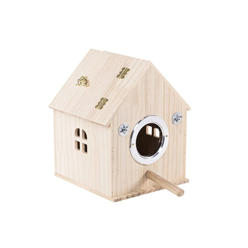 Bird Hanging Wood Nest Box - Love Bird Cages