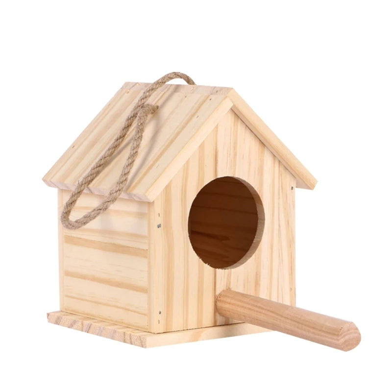 Bird Hanging Wood Nest Box - Love Bird Cages