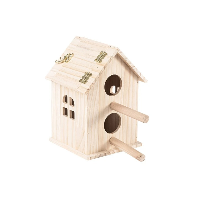 Bird Hanging Wood Nest Box - Love Bird Cages