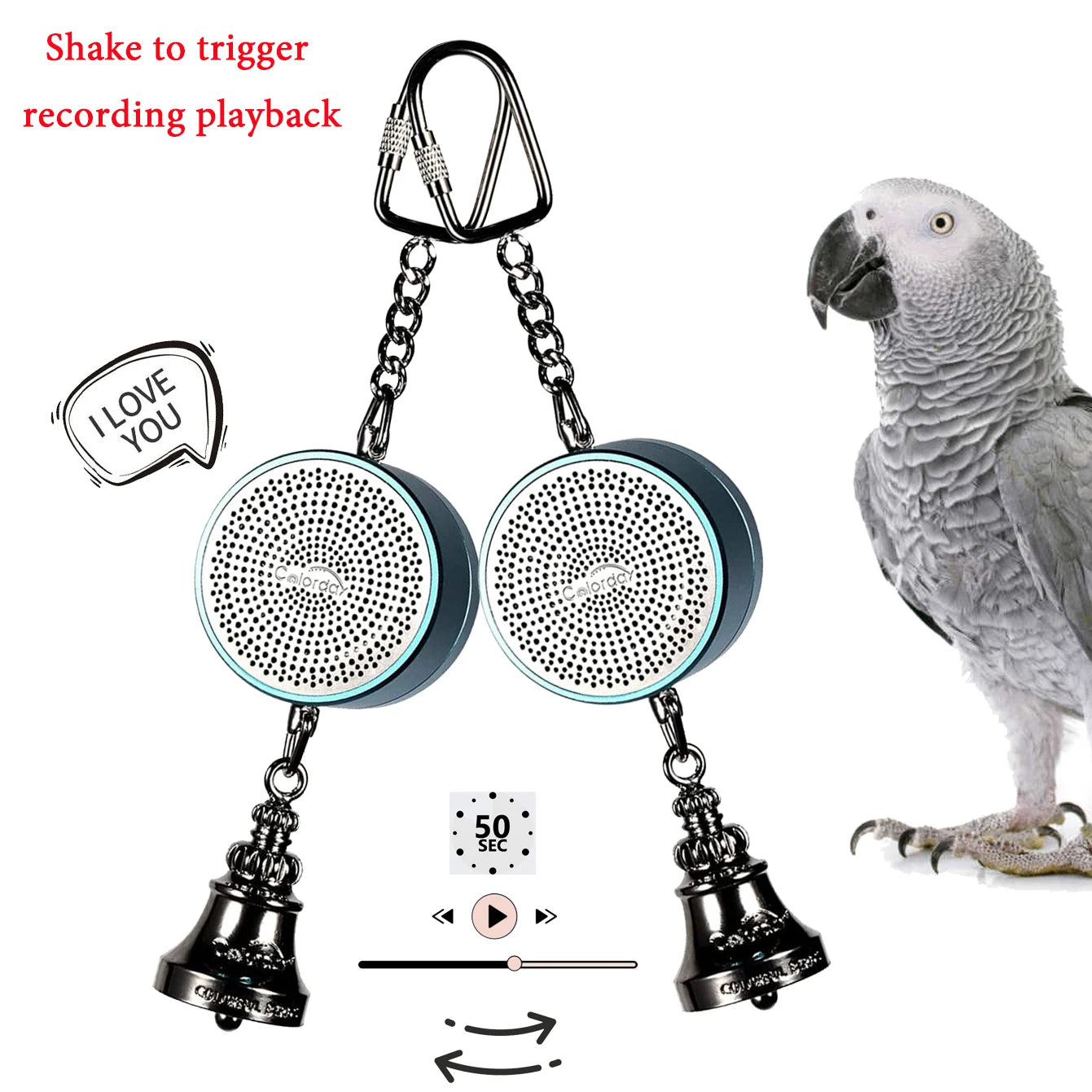 Electronic Voice Chewing Tearing Bell - Love Bird Cages