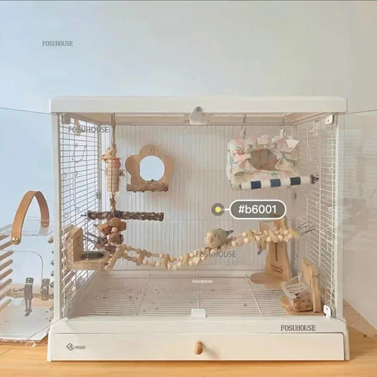 Ornamental Glass Bird Cage - Love Bird Cages