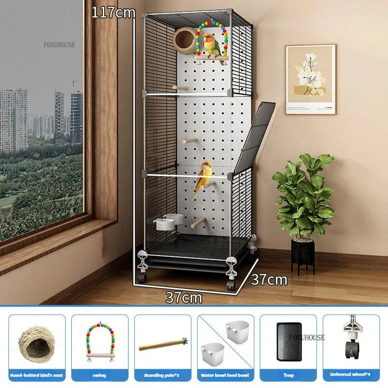 Removable Partition Large Iron Bird Cage - Love Bird Cages