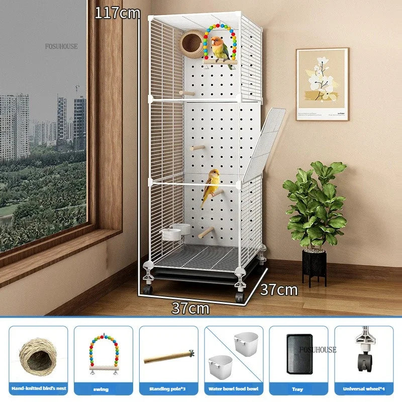 Removable Partition Large Iron Bird Cage - Love Bird Cages