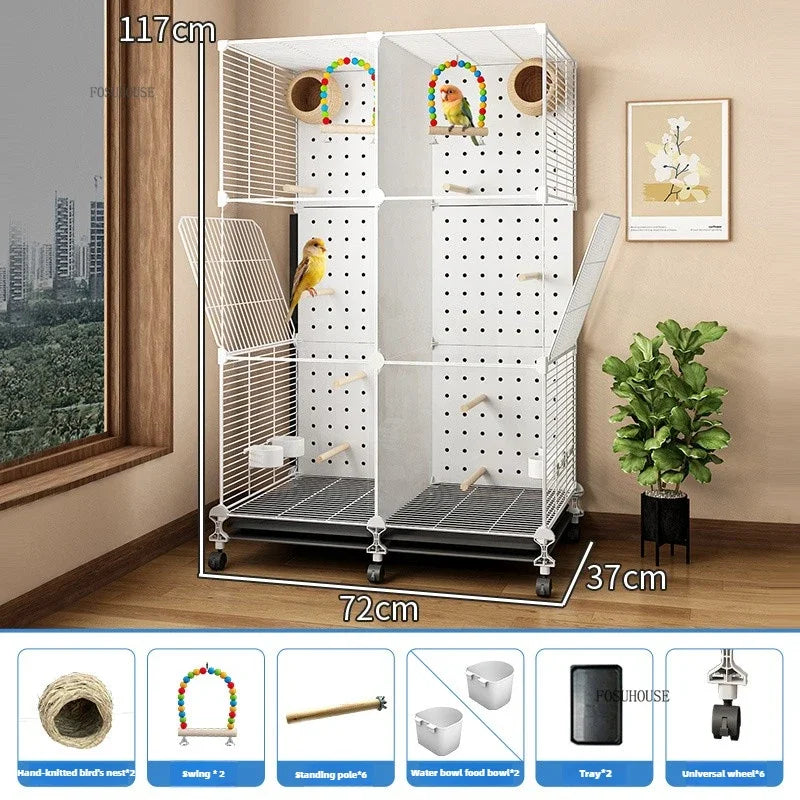 Removable Partition Large Iron Bird Cage - Love Bird Cages