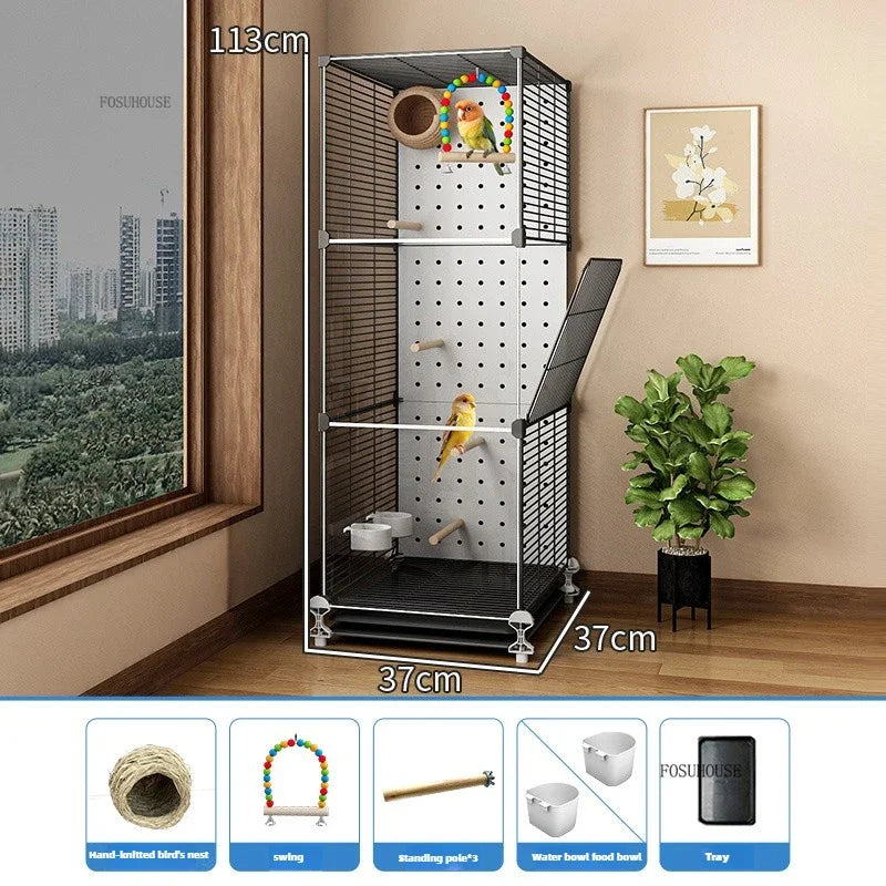 Removable Partition Large Iron Bird Cage - Love Bird Cages