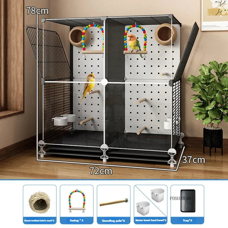 Removable Partition Large Iron Bird Cage - Love Bird Cages