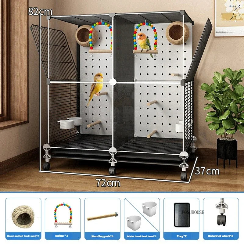 Removable Partition Large Iron Bird Cage - Love Bird Cages