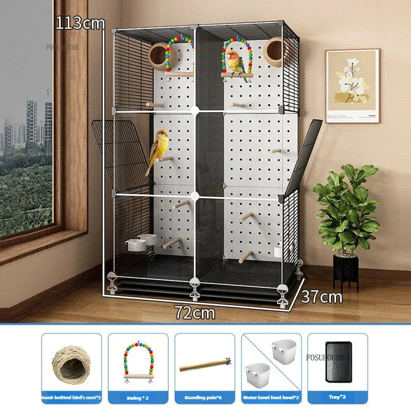 Removable Partition Large Iron Bird Cage - Love Bird Cages