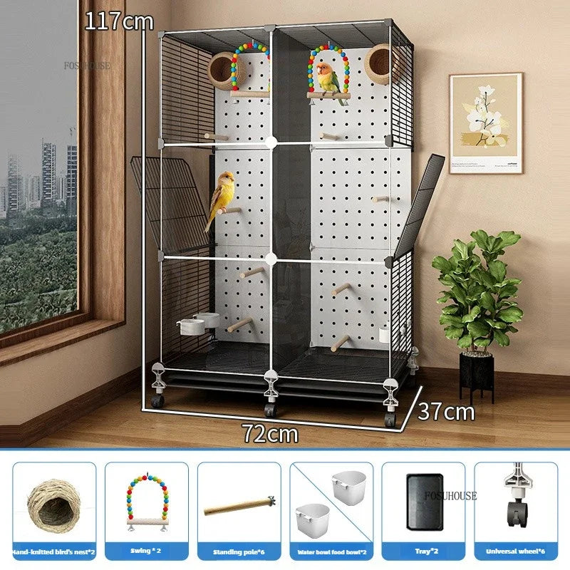 Removable Partition Large Iron Bird Cage - Love Bird Cages