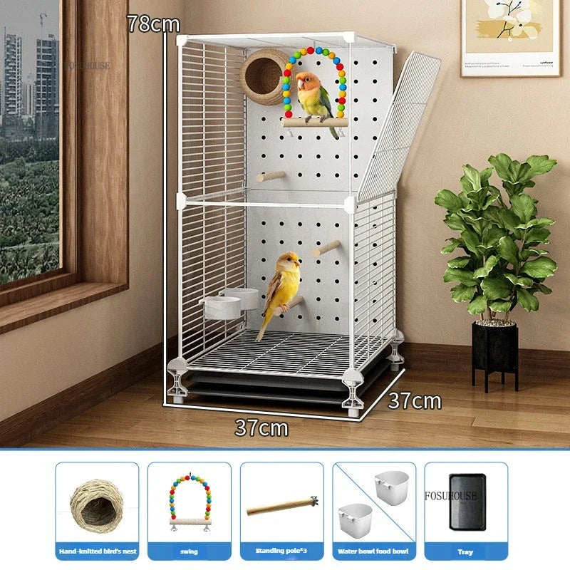 Removable Partition Large Iron Bird Cage - Love Bird Cages