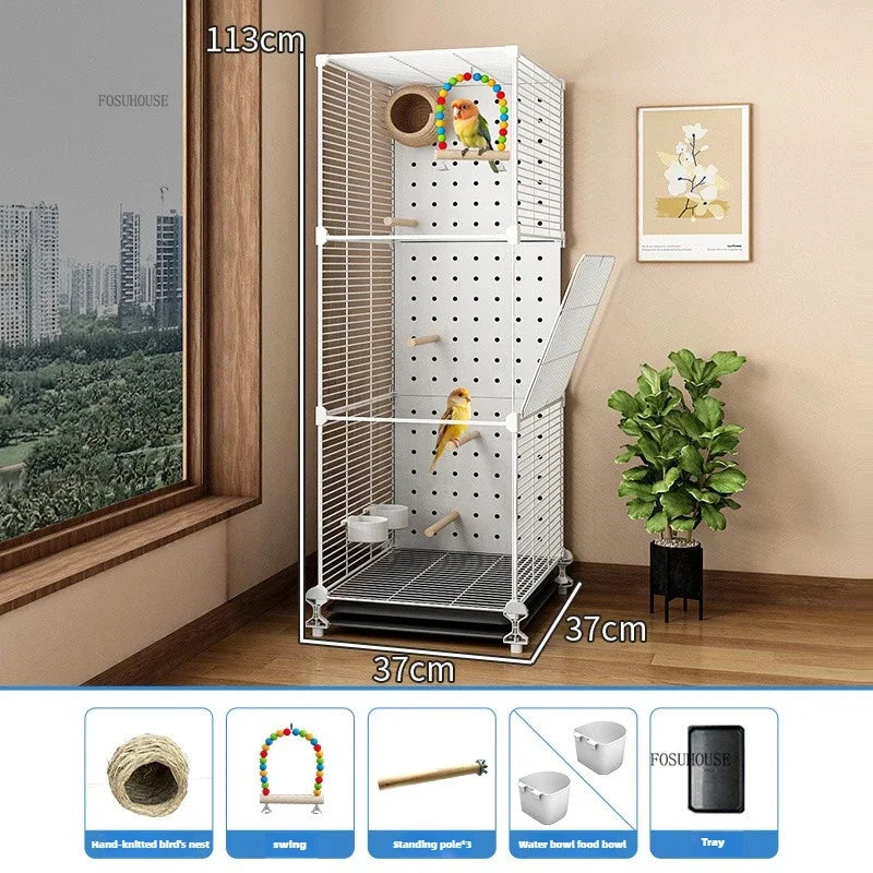 Removable Partition Large Iron Bird Cage - Love Bird Cages