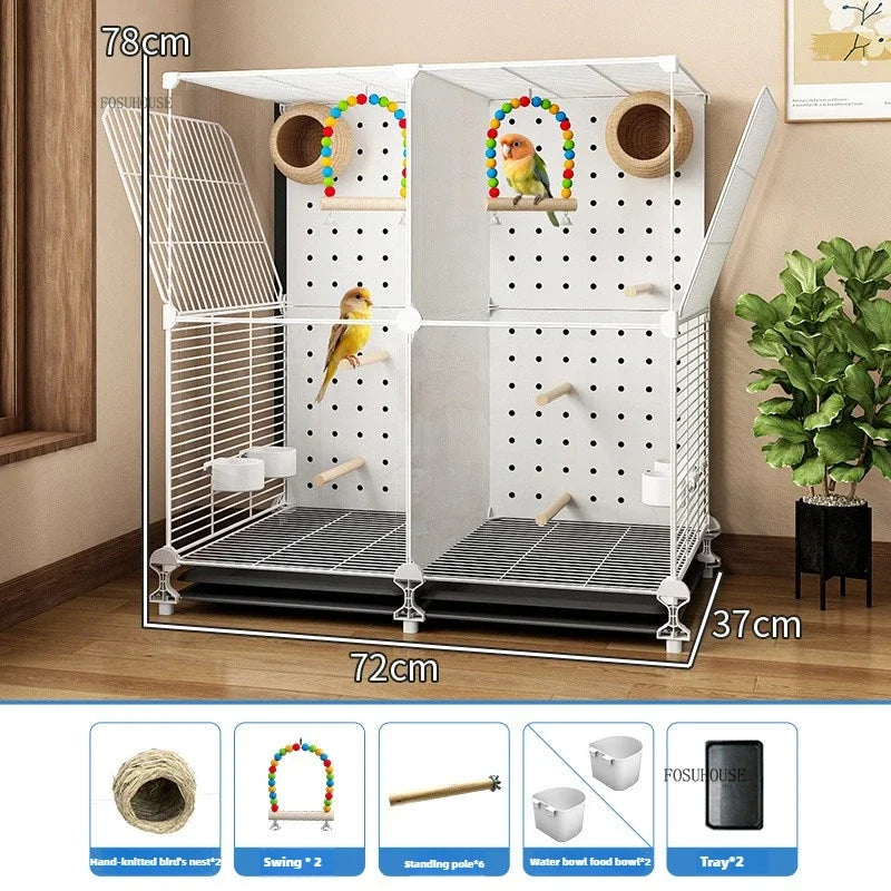 Removable Partition Large Iron Bird Cage - Love Bird Cages