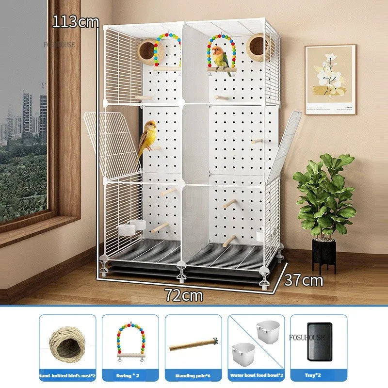 Removable Partition Large Iron Bird Cage - Love Bird Cages