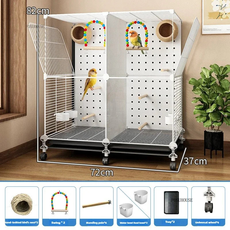 Removable Partition Large Iron Bird Cage - Love Bird Cages