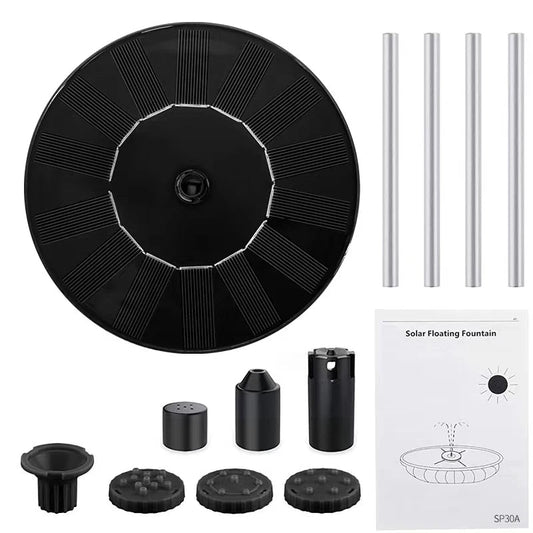 Solar Panel Fountain Pump Bird Bath - Love Bird Cages