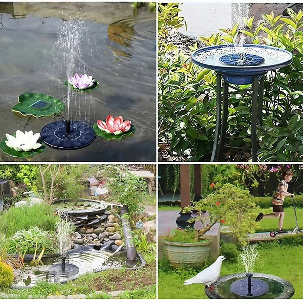 Solar Panel Fountain Pump Bird Bath - Love Bird Cages