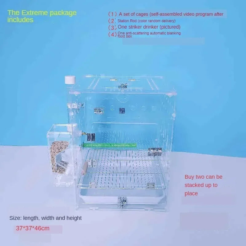 Transparency Acrylic Bird Cage - Love Bird Cages