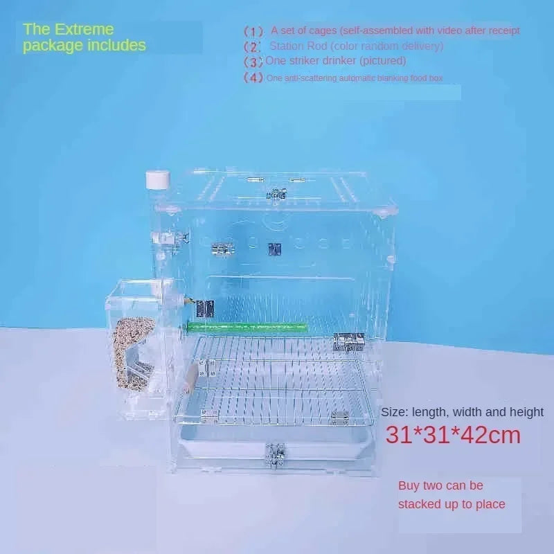 Transparency Acrylic Bird Cage - Love Bird Cages