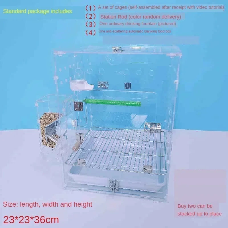 Transparency Acrylic Bird Cage - Love Bird Cages