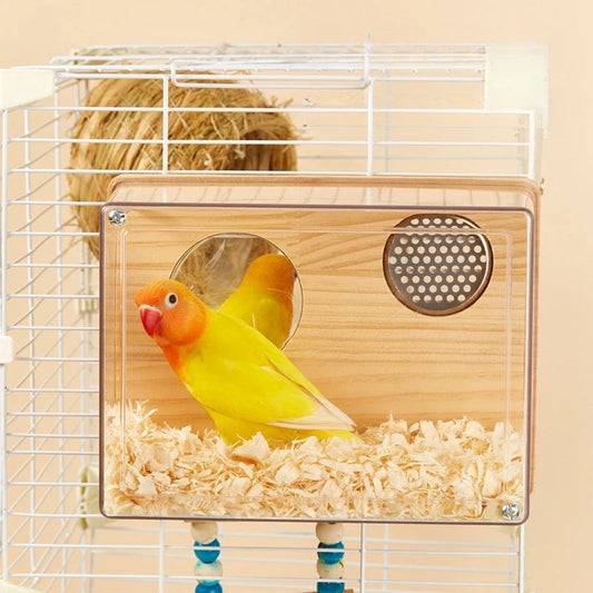 Budgie Wood Bird House - Love Bird Cages
