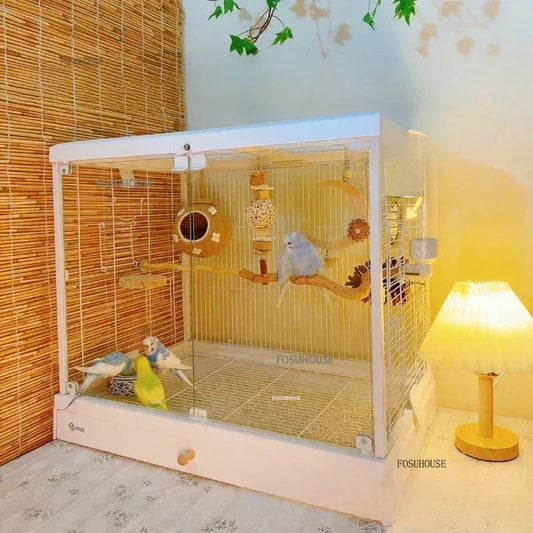 Ornamental Glass Bird Cage - Love Bird Cages