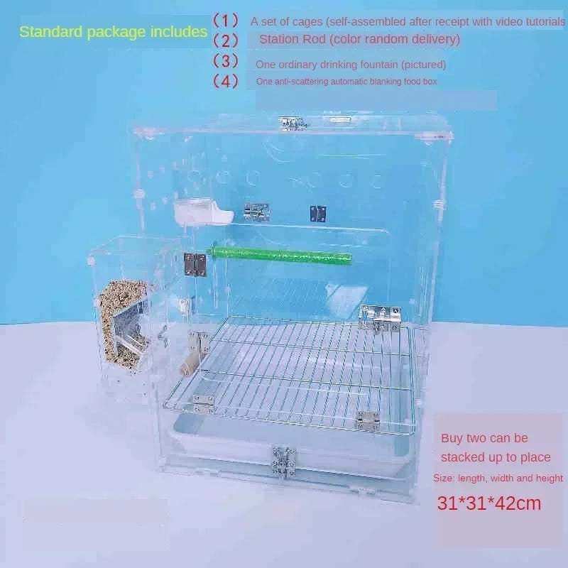 Transparency Acrylic Bird Cage - Love Bird Cages