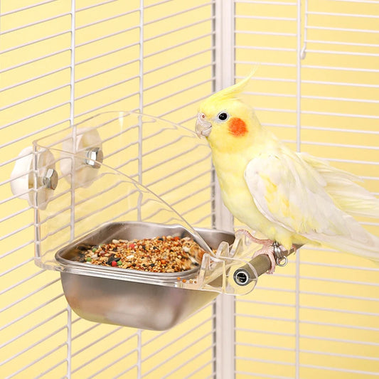 Transparent Bird Feeder - Love Bird Cages